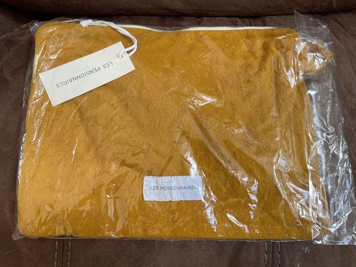 Les Pensionnaires Saffron Yellow Cotton Canvas Toiletry Bag