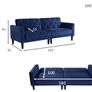Velvet 2-3 Seater Sofa Soft Padded Set Living Room Sofa Bed 3 Seater Sofa Bed Couch for Living Room Home Furniture (Blue) Image 4