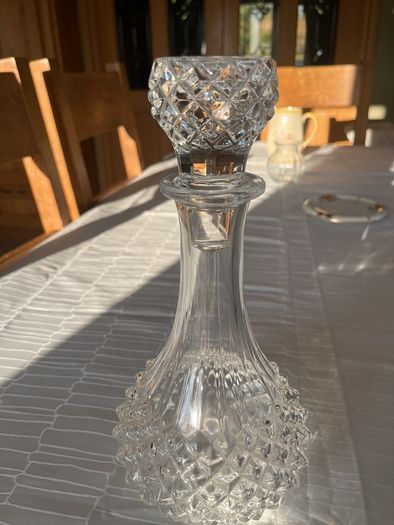 Vintage French Crystal Decanter with Stopper (Longchamp)