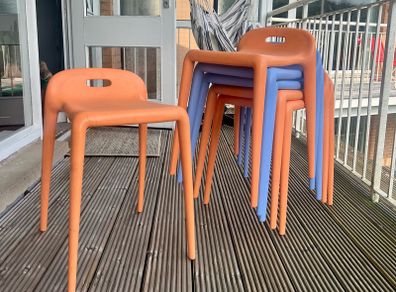 Vintage Atomic Style 1990s YUYU Maris Made in Italy stackable chairs