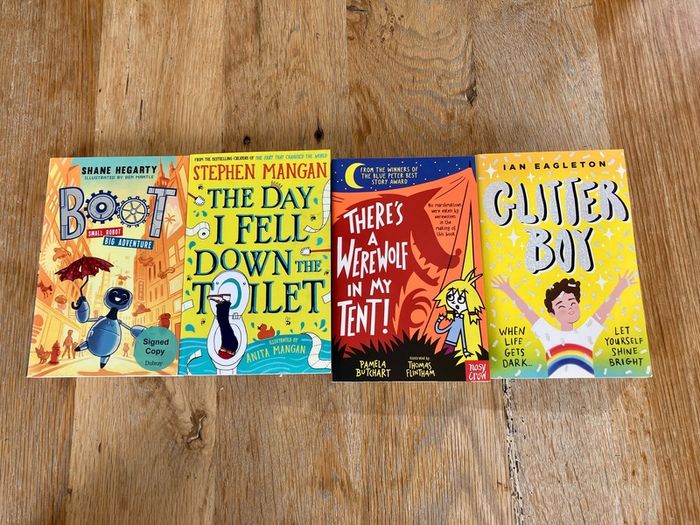 Funny Kids Books x4 - Glitter Boy, I Fell Down the Toilet and More (Ages 6 - 9)