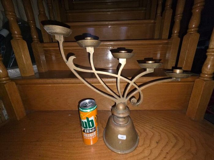CRAZY CHEAP Waterford Crystal Eagle & Waterford Crystal Tralee Bowl & Bronze Metal Art Nouveau period Vintage Large Candelabra - early 1900's