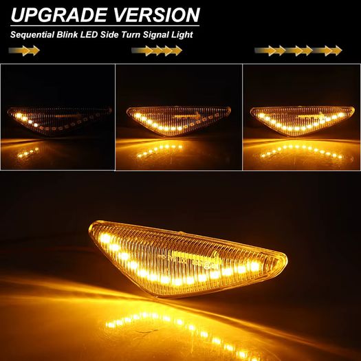 2pcs Car Side Indicator Marker Amber LED Repeater Light Lamps For BMW X3 F25 X5 E70 X6 E71 E72 Sequential Turn Signal Lights