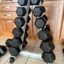 Rubber Hex Dumbbell Set + Upright Dumbbell Storage Rack Image 5