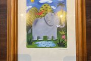 framed art print titled 'Nellie the Elephant' by Sophie Harding.