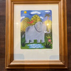 framed art print titled 'Nellie the Elephant' by Sophie Harding.