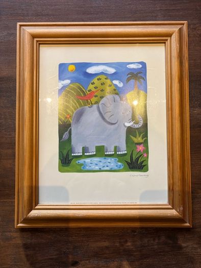 framed art print titled 'Nellie the Elephant' by Sophie Harding.