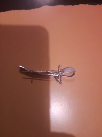 vintage sterling silver sword and sheath brooch