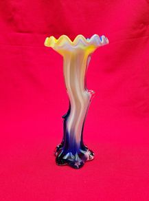 Murano Style Blown Glass . Art Glass  Vase Bent Tree Trunk-Flower