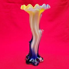 Murano Style Blown Glass . Art Glass  Vase Bent Tree Trunk-Flower