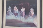 Large horse racing oil on canvas