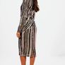 Black/Silver Sequin Midi Dress (Boohoo) Image 4