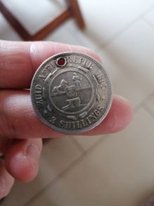 1895 South Africa Silver Two Shillings Coin