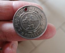 1895 South Africa Silver Two Shillings Coin