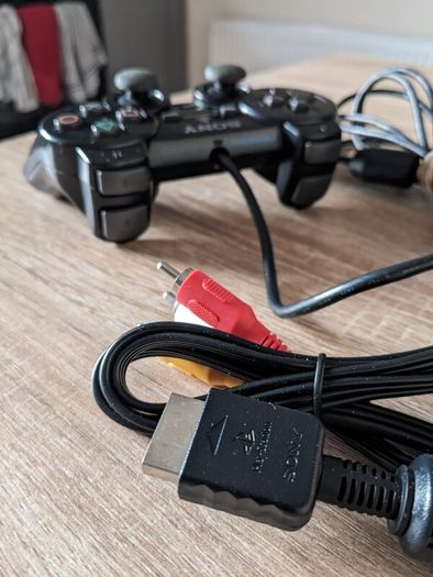 PS2 Console with official controller and cables