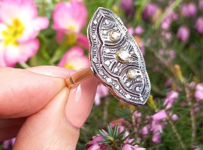 Antique Art Deco Diamond Plaque Ring