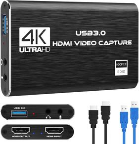 4K USB 3.0 HDTV Video Capture Card HDMI-compatible Video Recorder Grabber For PC PS4 OBS Game Recording Game Audio Mic
