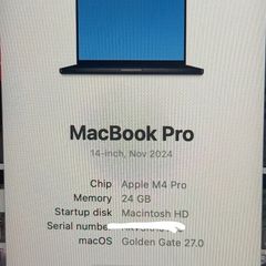 Macbook Pro 14" M4 Pro 24GB 512GB Space Black