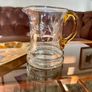 Vintage Handblown Etched Glass Pitcher with Amber Handle Image 7