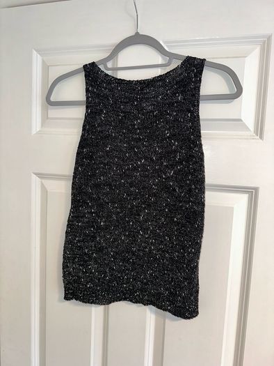 GUESS Designer Women's Knit Sleeveless Top in Sparkly Black - Size UK 8