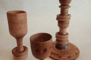 Vintage Hand Turned Wooden Items x 3