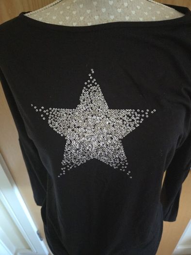 Next black jersey star top uk8-10
