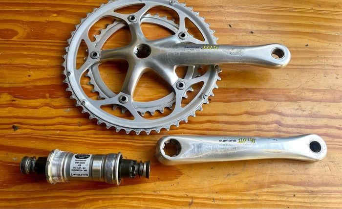 Shimano 105 crankset.   No bottom bracket