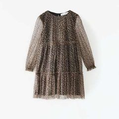 Stunning girls animal print chiffon dress by Zara 7 8