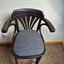 Mid-Century Modern Ebonized Bentwood Fanback Bar Stool Image 4