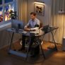 L Shaped Gaming Desk, 120/120 cm Corner Computer Desk for Gaming, Home, Office, Carbon Fibre Black Image 6
