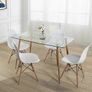 Modern Nordic Dining Set + 4 chairs  white Image 2
