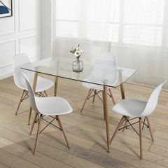 Modern Nordic Dining Set + 4 chairs  white