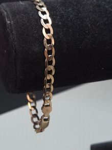 Vintage 9ct Solid Gold Curb Link Bracelet Sheffield Hallmarked 7.15g 21cm