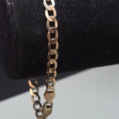 Vintage 9ct Solid Gold Curb Link Bracelet Sheffield Hallmarked 7.15g 21cm