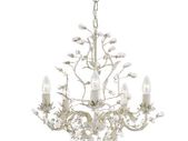 5 Light Ceiling Light Chandelier Cream and Gold Finish