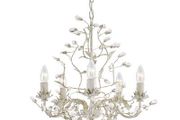 5 Light Ceiling Light Chandelier Cream and Gold Finish