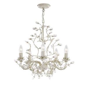5 Light Ceiling Light Chandelier Cream and Gold Finish