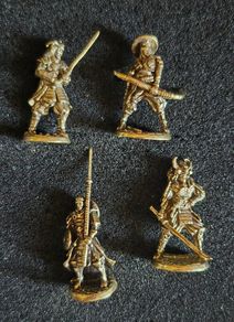 Miniature brass samurai figures ( 4 )
