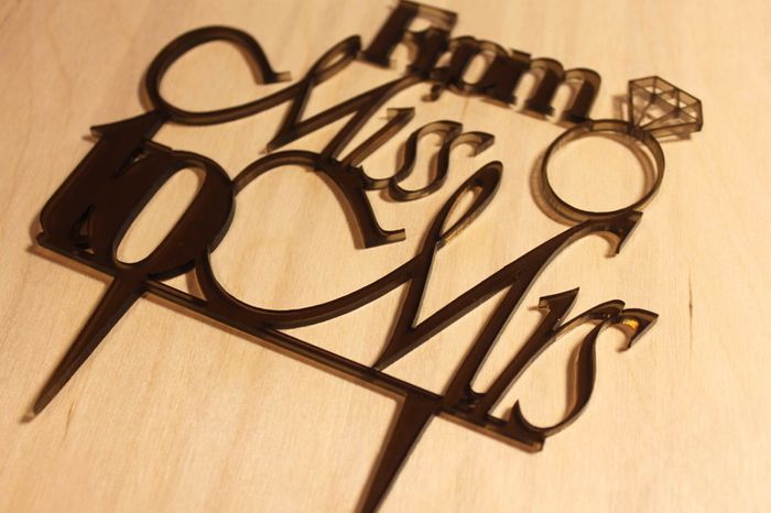 From Miss to Mrs Cake Topper Laser Cut