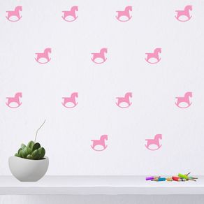 Rocking Horse Wall Decals, Kids Wall Art, Rocking Horses Wall Stickers, Rocking Horses Pattern, Vinyl Decal Set, Nursery Decals, Nursery Decor, Baby room decals