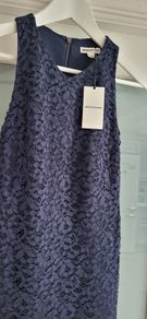 WHISTLES Navy Lace layered dress Sz 8UK - Bnwt Rrp 210