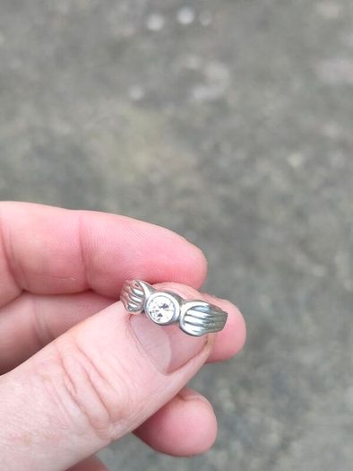 Sterling Silver Rub over CZ Solitaire ring