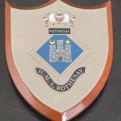 HMS Rothesay Painted Royal Navy Ship Badge Crest Shield Plaque