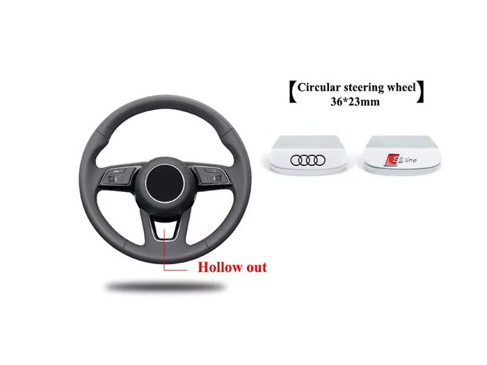 3D Metal Chrome Audi Logo S Line Emblem Car Steering Wheel Badge Sticker For Audi A3 A4 A5 A6 A7 S3 Q5 Q7 Q2 Q3 Logo Accessories
