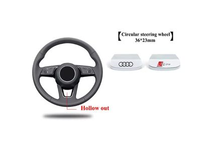 3D Metal Chrome Audi Logo S Line Emblem Car Steering Wheel Badge Sticker For Audi A3 A4 A5 A6 A7 S3 Q5 Q7 Q2 Q3 Logo Accessories