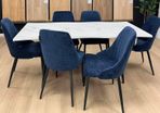 Extendable dining table set with chairs