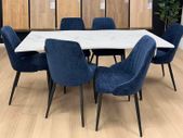 Extendable dining table set with chairs