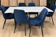 Extendable dining table set with chairs