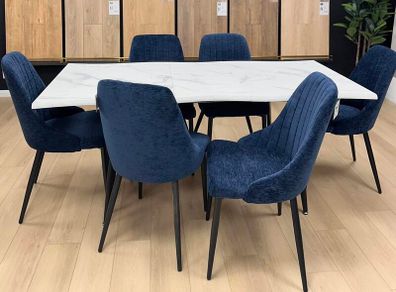Extendable dining table set with chairs