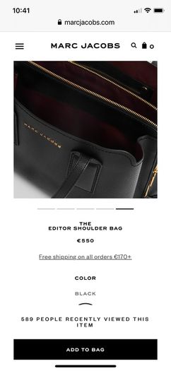 Marc Jacobs Editor black shoulder bag retails 550